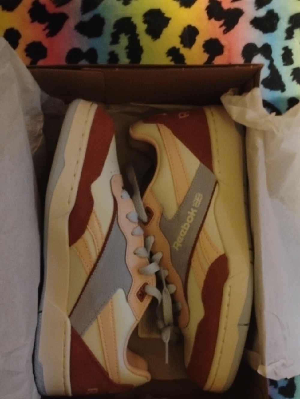 Reebok Low-Top Sneakers in Beige, Rust & Gray